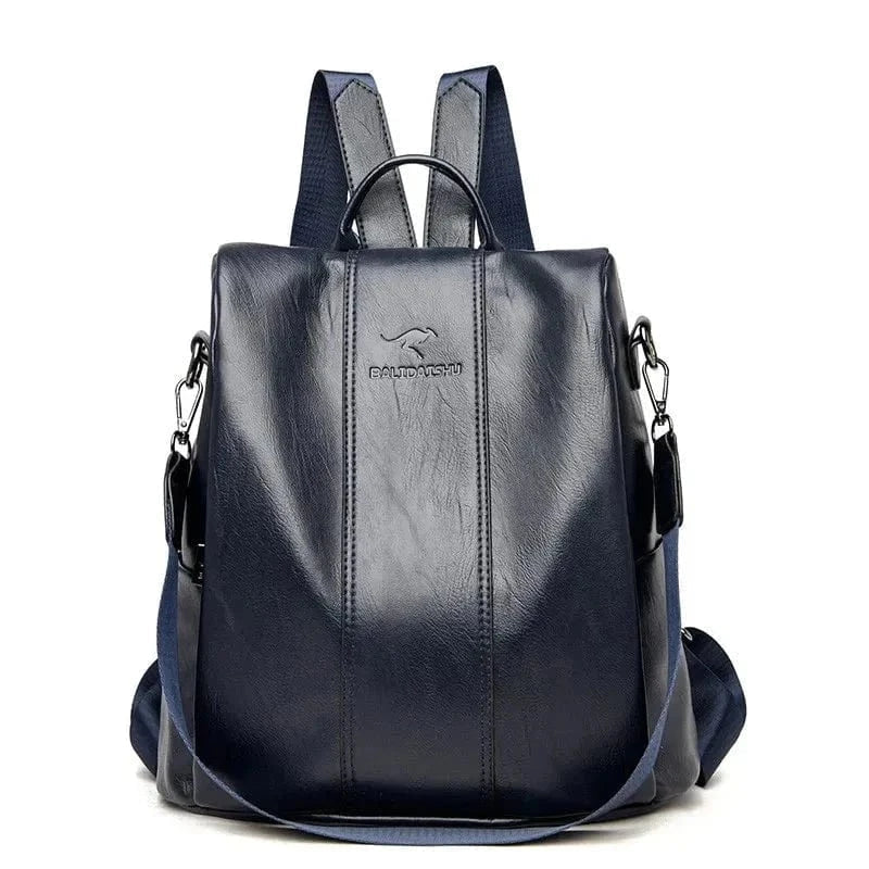 Sturdy and Safe PU Leather Backpack